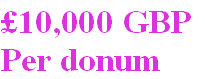 £10,000 GBP
Per donum 